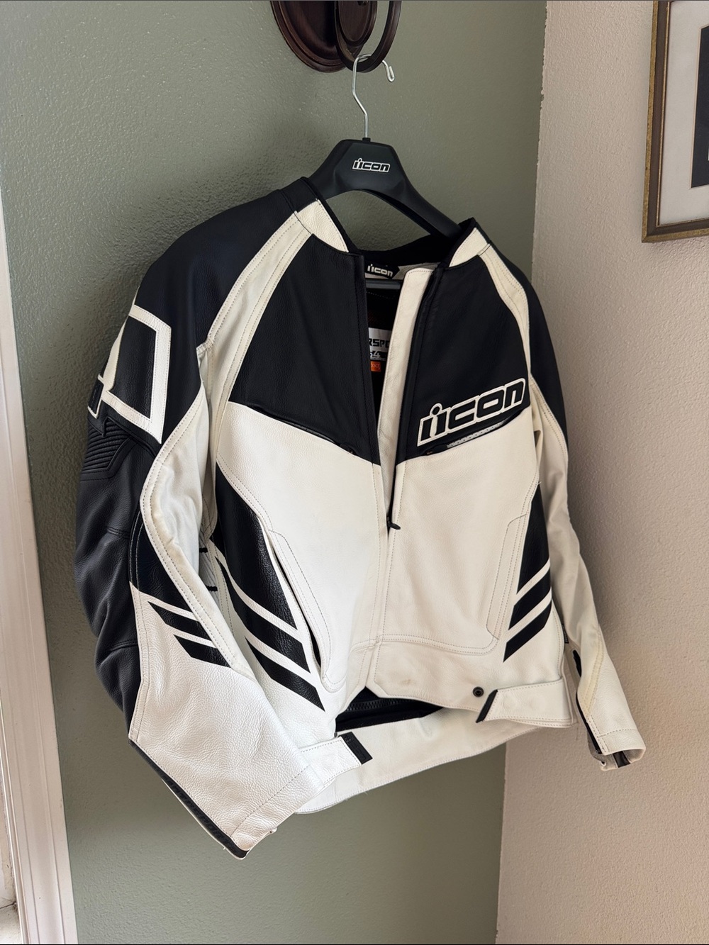 ICON Black and White Sport Motorcycle Jacket